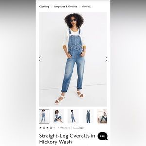 Madewell overalls Straight Leg in Hickory Smoke size Small